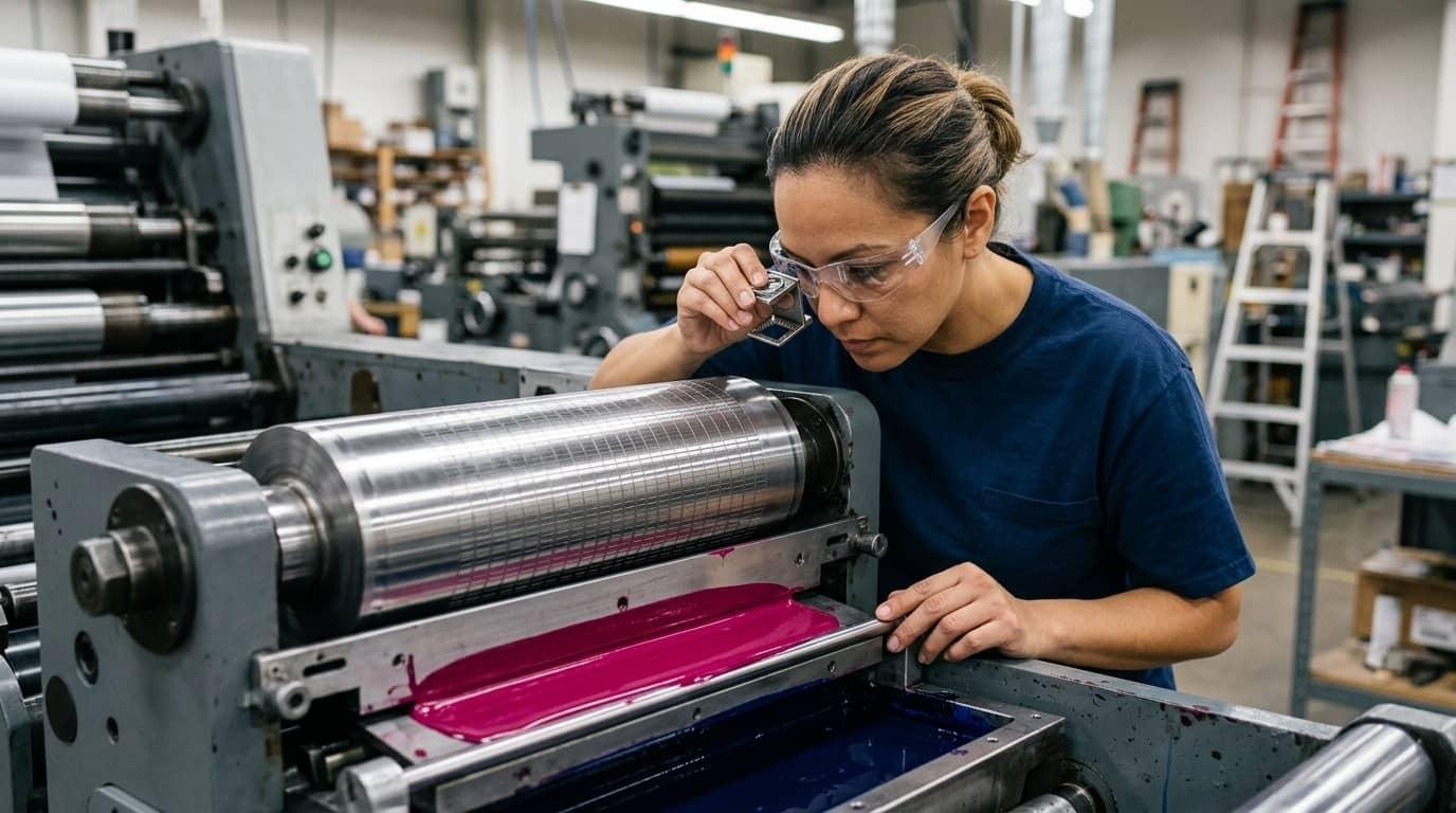 Central impression drum inspection on a used CI flexographic press